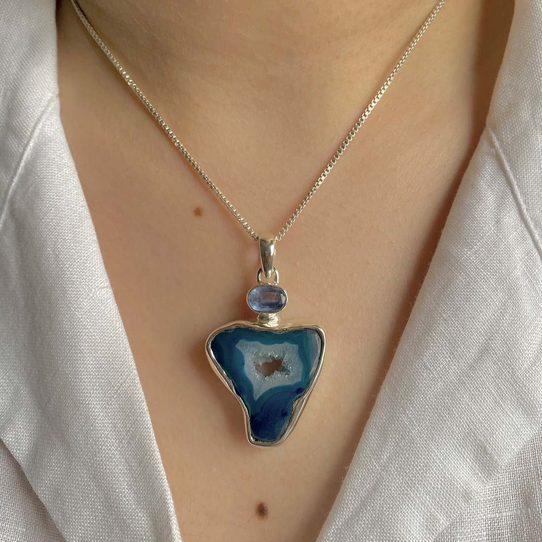 Blue Agate Pendant-(ABU-P-29.)